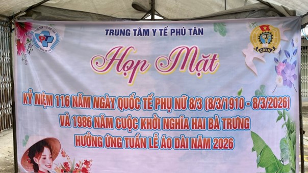 Trung tâm Y tế Phú Tân tổ chức họp mặt kỷ niệm Ngày Quốc tế Phụ nữ 8/3